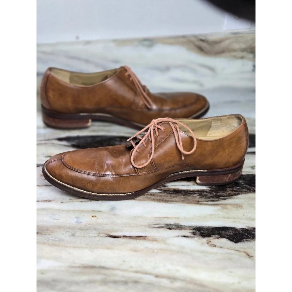 Cole Haan Grand OS 13MTan Brown‎ Leather Split Toe Derby Dress Shoes
